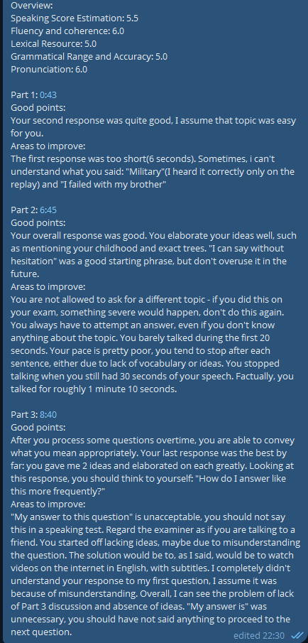 Speaking mock feedback example 3